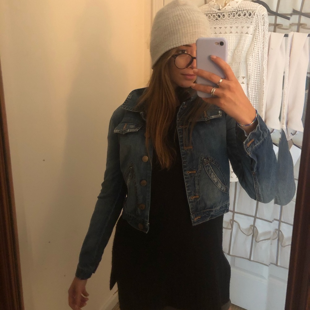 Cropped Denim Jacket - size 0